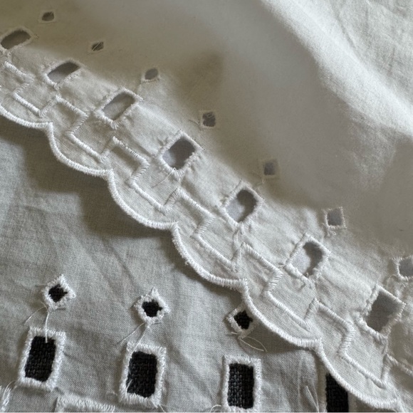 LOFT Ivory White Embroidered Floral Blouse, XS - Picture 7 of 11